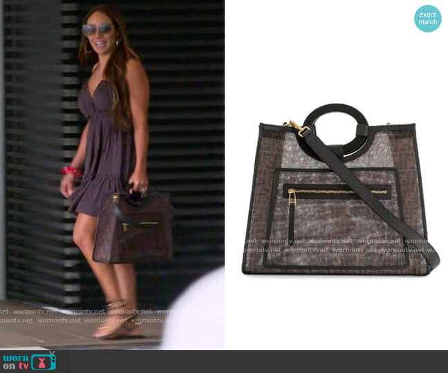 FF Logo Shopper Tote by Fendi worn by Melissa Gorga on The Real Housewives of New Jersey