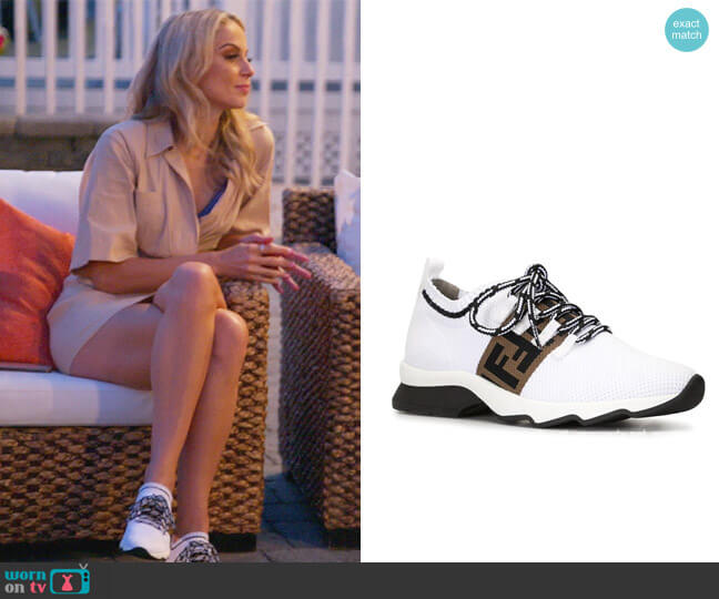 FF Stripe Low Top Sneakers by Fendi worn by Traci Johnson on The Real Housewives of New Jersey