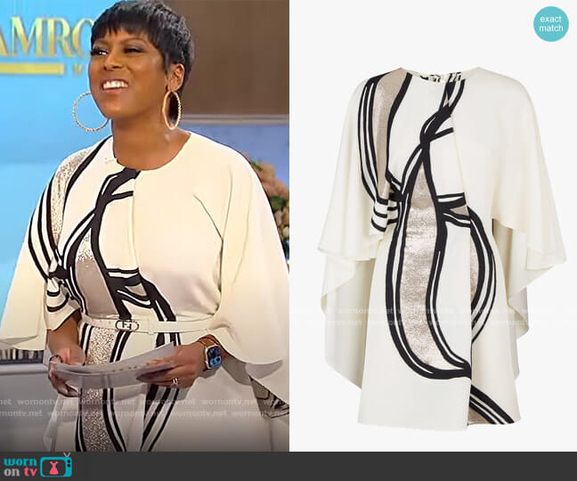 Cady Cape Mini Dress by Fendi worn by Tamron Hall on Tamron Hall Show