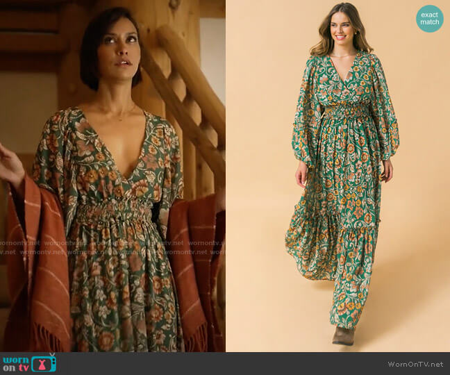 WornOnTV: Ren’s green floral maxi dress on Big Sky | Janina Gavankar ...