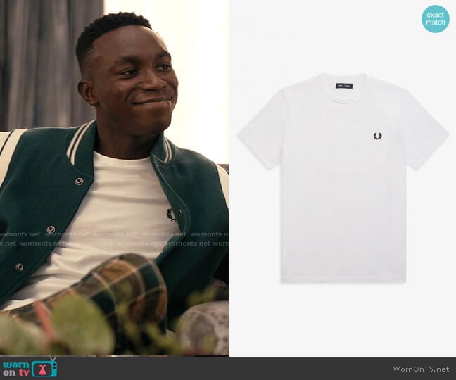 Fred Perry Ringer T-shirt worn by Carlton Banks (Olly Sholotan) on Bel-Air