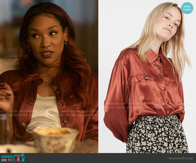 FRNCH Camargue Shirt worn by Iris West (Candice Patton) on The Flash