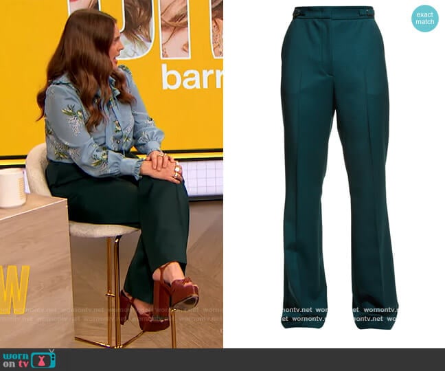 Vesta Wide Leg Pants by Gabriela Hearst worn by Drew Barrymore on The Drew Barrymore Show