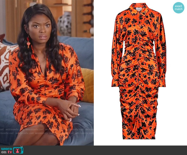 August’s orange floral ruched dress on The Kings of Napa