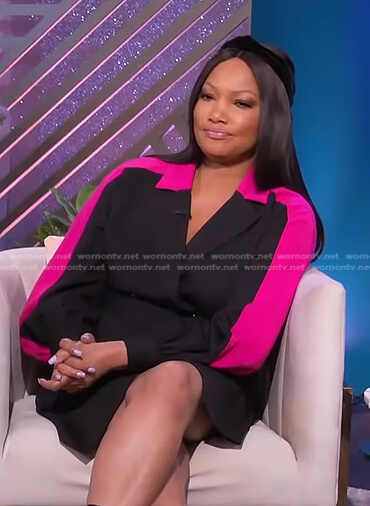 Garcelle’s black and pink wrap dress on The Real