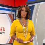 Gayle’s yellow ribbed v-neck dress on CBS Mornings