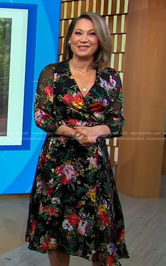 Ginger's black floral dress on Good Morning America