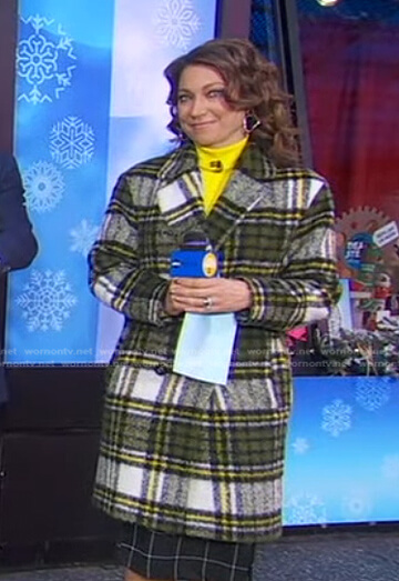 Ginger’s green plaid coat on Good Morning America