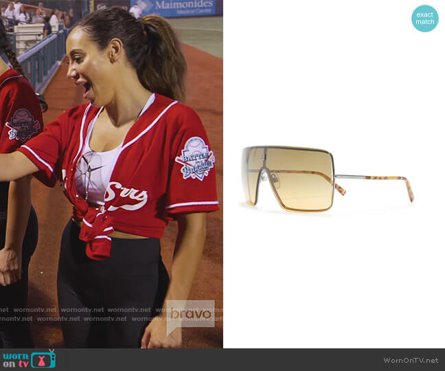 Shield Sunglasses by Givenchy worn by Melissa Gorga on The Real Housewives of New Jersey