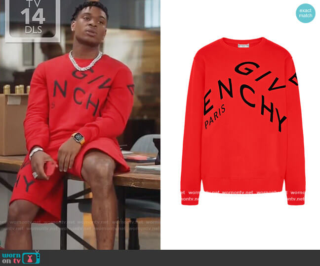 Logo Embroidered Sweatshirt by Givenchy worn by Christian King (Ashlee Brian) on The Kings of Napa