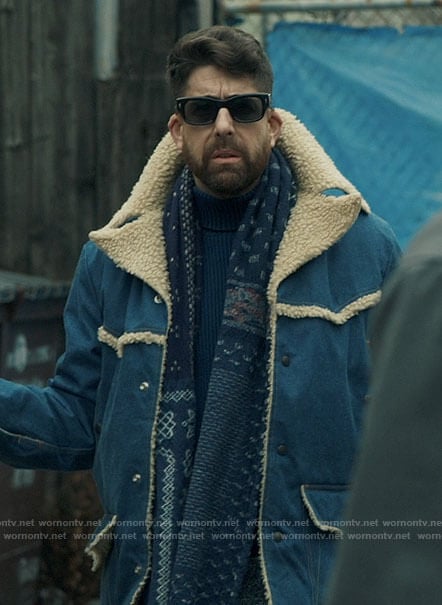 Harry's denim and sherpa jacket on The Equalizer