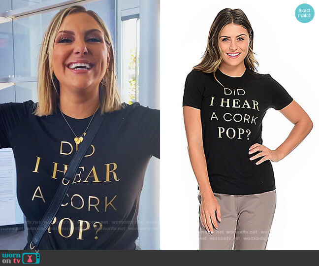 Closet Stretch Foil Slogan Graphic T-Shirt by Heather's Closet worn by Gina Kirschenheiter  on The Real Housewives of Orange County