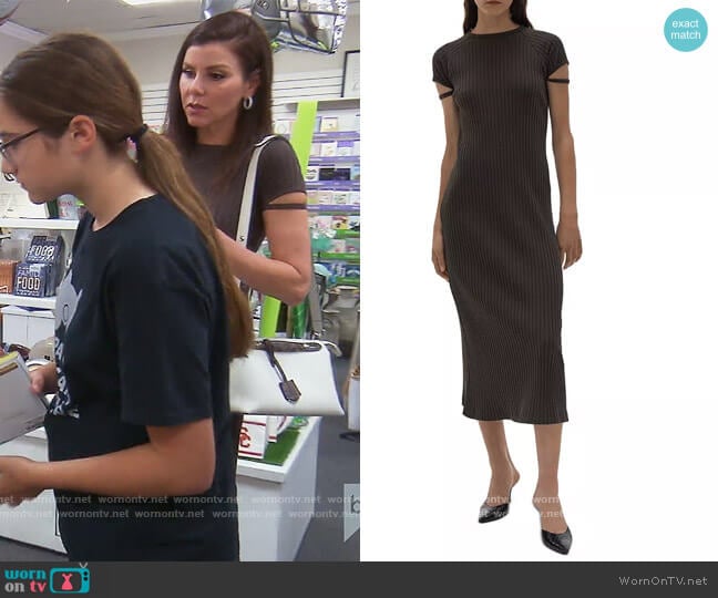 Rib T Dress by Helmut Lang worn by Heather Dubrow on The Real Housewives of Orange County