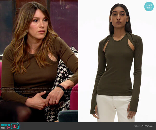 Helmut Lang Double Rib Tee Set worn by Chloe Mitchell (Elizabeth Hendrickson) on The Young & the Restless