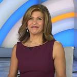 Hoda’s burgundy peplum top and pants on Today