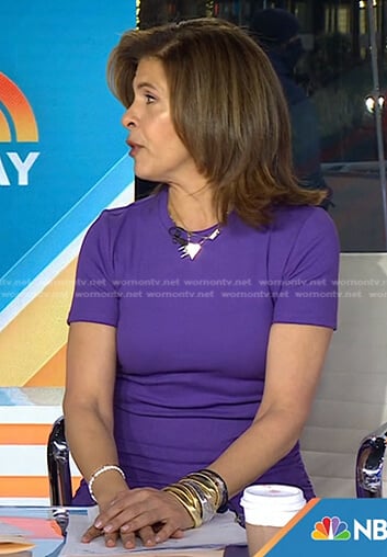 Hoda’s purple ruched waist dress on Today