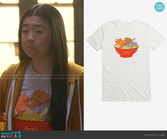 Alice's cat and ramen print tee on Good 