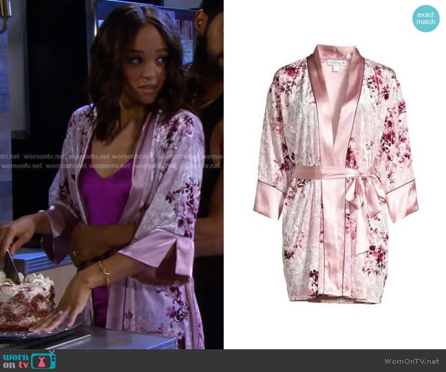 Alpine Floral Crushed Velvet Robe by In Bloom worn by Lani Price (Sal Stowers) on Days of our Lives