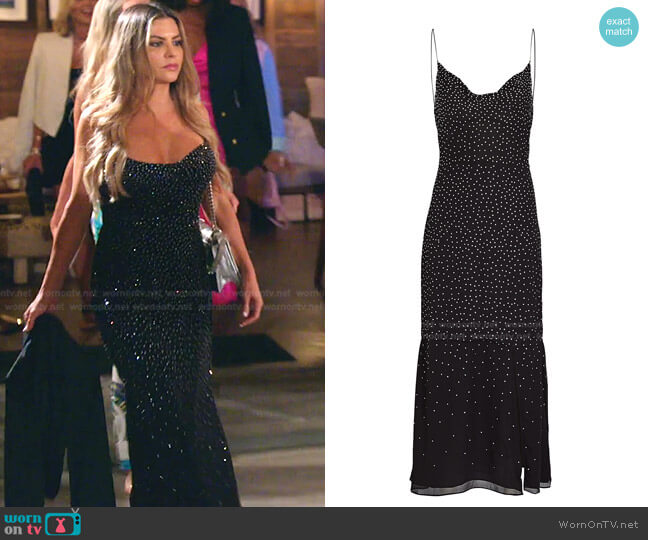 Isabel Crystal-Embellished Midi Dress by Intermix worn by Adriana de Moura (Adriana de Moura) on The Real Housewives of Miami