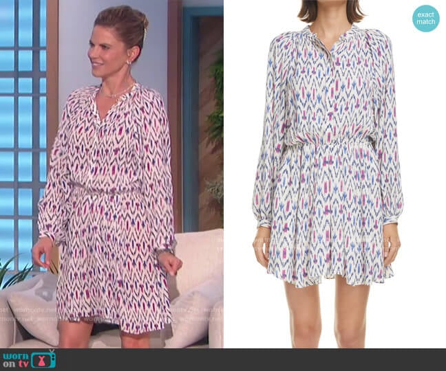 Amandine Print Long Sleeve Dress by Isabel Marant Etoile worn by Natalie Morales on The Talk