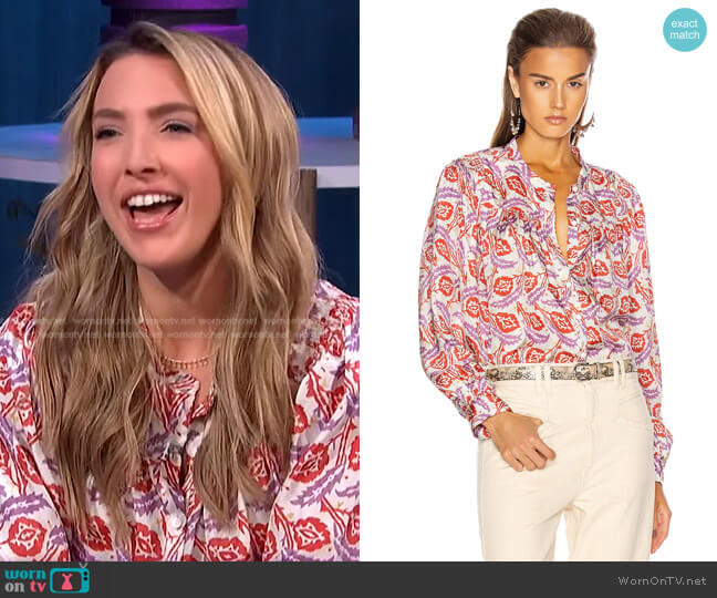 Ritonea Blouse by Isabel Marant worn by Jackie Schimmel on E! News Nightly Pop