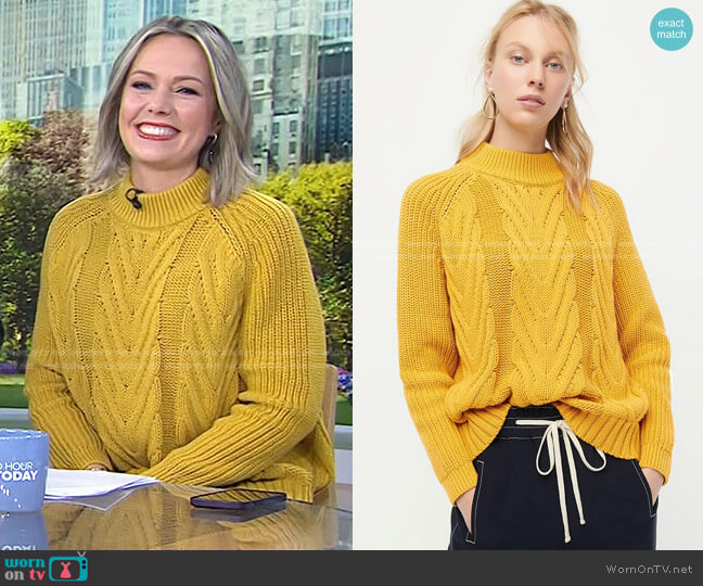 Cable-Knit Mockneck Sweater by J. Crew worn by Dylan Dreyer on Today