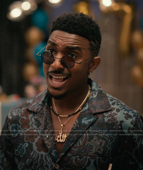 Jazz's blue floral and paisley shirt on Bel-Air