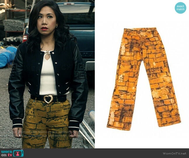 Jean Paul Gaultier Cotton Printed Pants worn by Melody Bayani (Liza Lapira) on The Equalizer