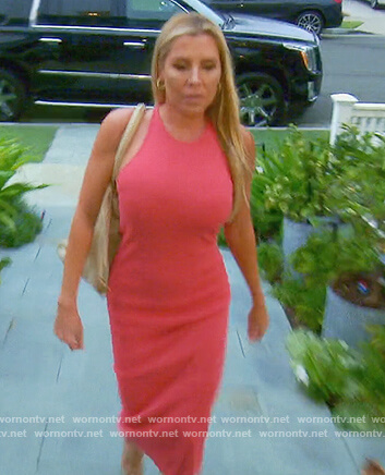 Jen's pink sleeveless midi dress on The Real Housewives of Orange County