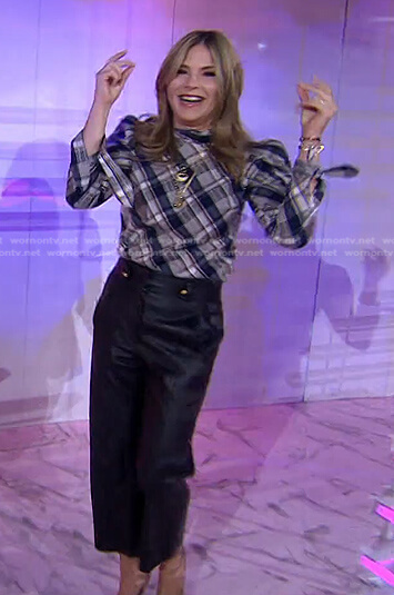 Jenna’s plaid top and leather cropped pants on Today