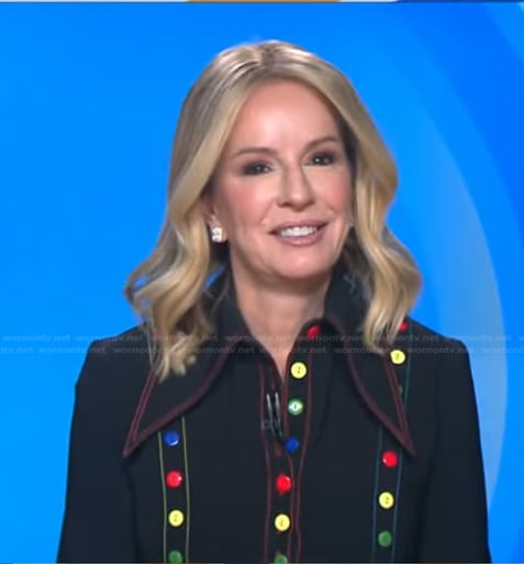 Jennifer's black button-embellished shirt on Good Morning America