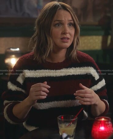 Jo’s red and white striped sweater on Greys Anatomy