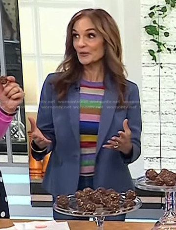 Joy Bauer’s metallic striped top on Today