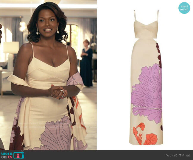 Johanna Ortiz Artistic Guilt Dress worn by Vivian Banks (Cassandra Freeman) on Bel-Air