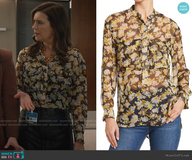 Joie Gibson Floral Blouse worn by Vivian Katz (Wendy Crewson) on Good Sam