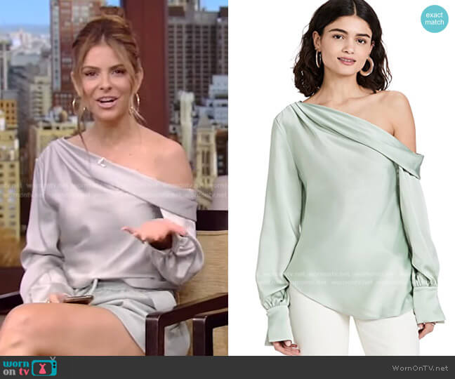 Alice One Shoulder Top by Jonathan Simkhai worn by Maria Menounos on Live with Kelly and Ryan