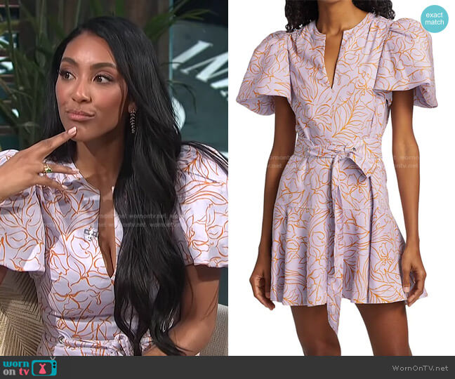 Virginia Minidress by Jonathan Simkhai worn by Tayshia Adams on E! News Daily Pop