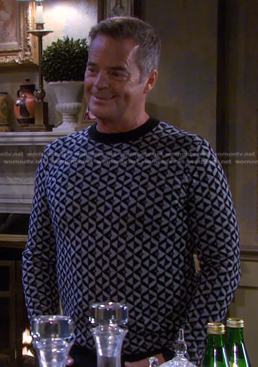 Justin's geometric print sweater on Days of our Lives
