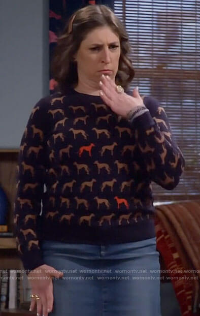 Kat's dog print sweater on Call Me Kat