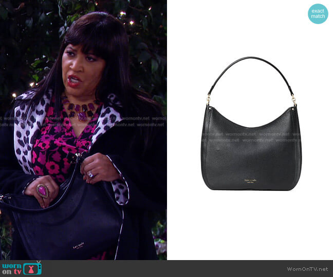 Large Roulette Leather Hobo Bag by Kate Spade worn by Paulina Price (Jackée Harry) on Days of our Lives