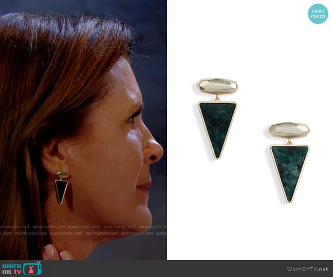 Kendra Scott Vivian Earrings worn by Sheila Carter (Kimberlin Brown) on The Bold and the Beautiful