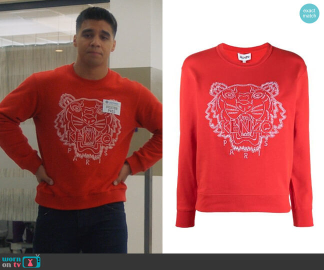 Tiger Embroidered Sweatshirt by Kenzo worn by Vivek Shah (Jordan Buhat) on Grown-ish