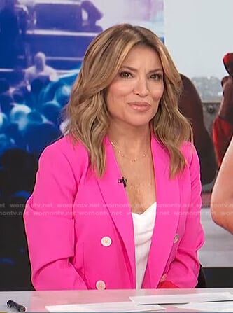 Kit’s pink double breasted blazer on Access Hollywood