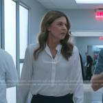 Kit’s ivory band collar blouse on The Resident