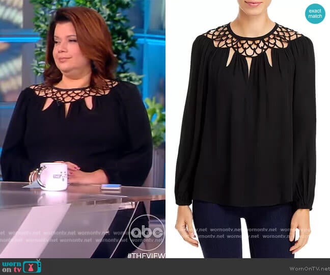 Tereza Net Detail Top by Kobi Halperin worn by Ana Navarro on The View