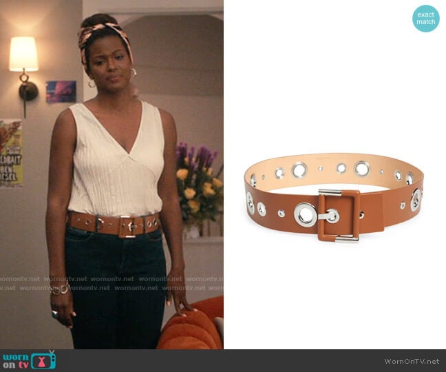 Lafayette 148 NY Grommet Leather Belt worn by Vivian Banks (Cassandra Freeman) on Bel-Air