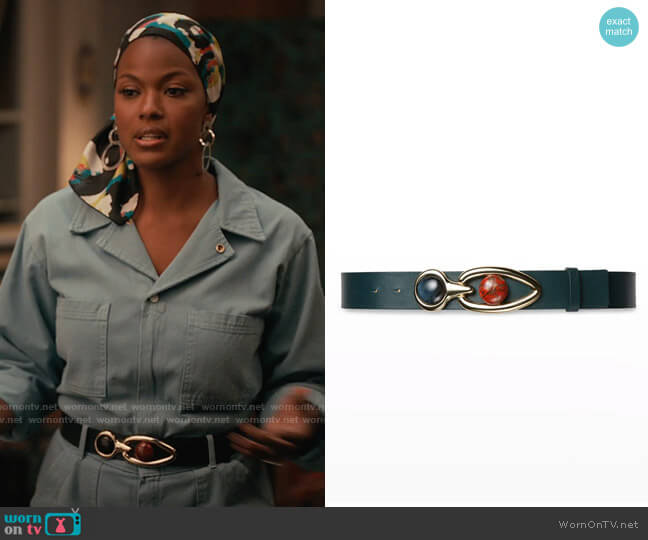 Lafayette 148 NY Seeing Eye Leather Belt w/ Stones worn by Vivian Banks (Cassandra Freeman) on Bel-Air