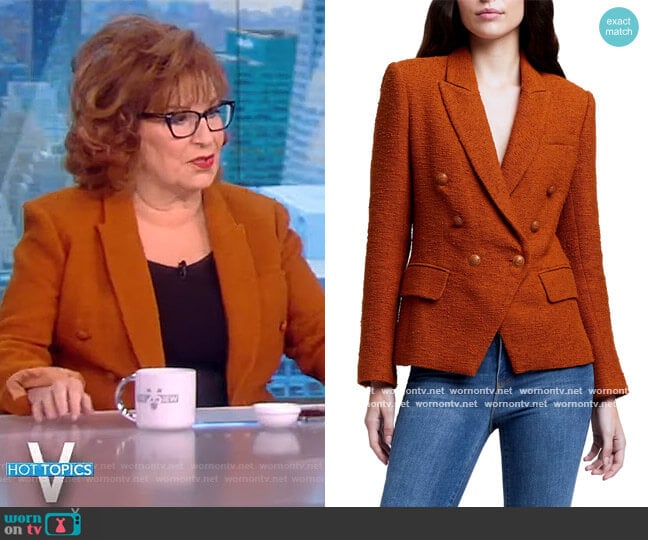 Kenzie Double Breasted Tweed Blazer by L'Agence worn by Joy Behar on The View