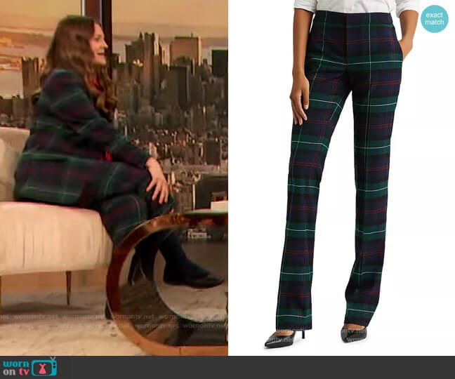 WornOnTV: Drew’s green plaid blazer and pants on The Drew Barrymore ...
