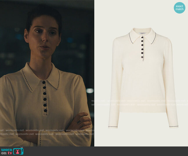 Merino Collared Jumper by LK Bennett worn by Eva Victor (Rian) on Billions